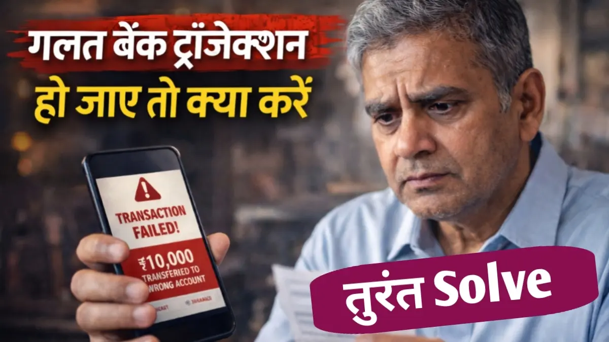 गलत बैंक ट्रांजेक्शन हो जाए तो क्या करें